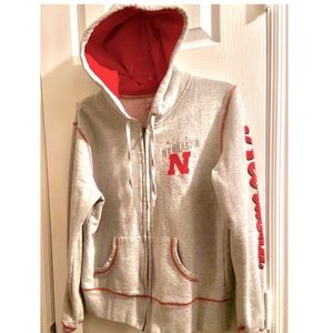 Ladies Nebraska Huskers Zipfront Hoodie - L